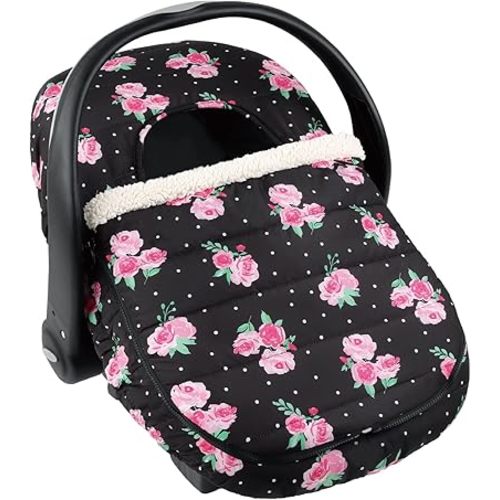 The Peanutshell Car Seat Cover - Protective Covers for Baby Girl, Easy to Clean Accessories, Weather-Resistant Infant Winter Car Seat for Baby Carseat - Floral Rose