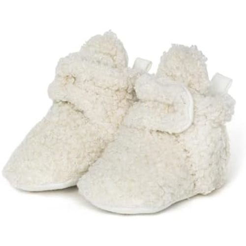 Robeez Baby Girls and Boys Crib Fleece Sherpa Snap Booties with Slip-Resistant Soles for Infant and Toddler, 0-18 Months