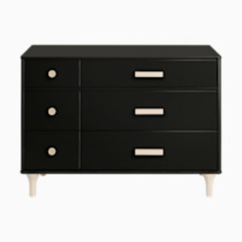 babyletto Lolly 6-Drawer Double Dresser - Black / Washed Natural