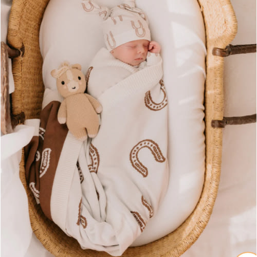 Knit Blanket | Western Horse Shoe