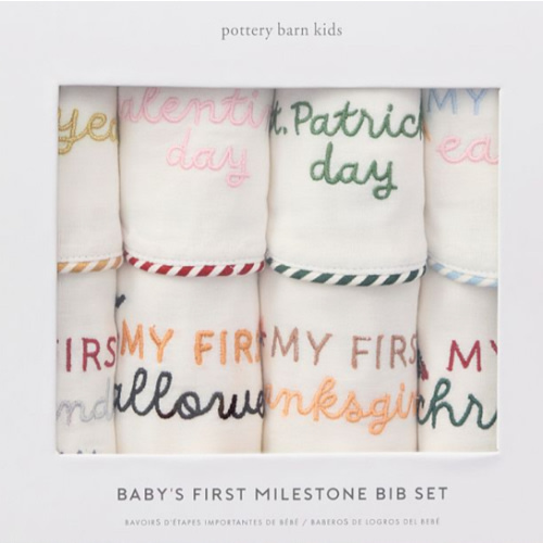 Baby's First Milestone Bib Set of 8