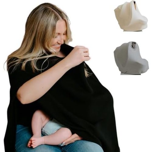Nursing Cover for Breastfeeding | Full Coverage | Breathable & Soft | Wide Viewing Neck | Stretchable Modal Fabric
