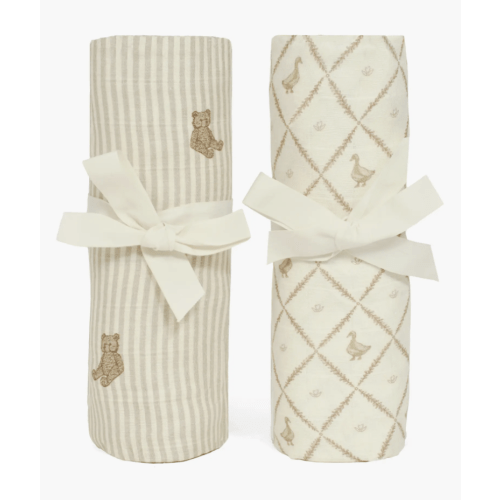 2-Pack Organic Cotton Muslin Swaddle Blankets