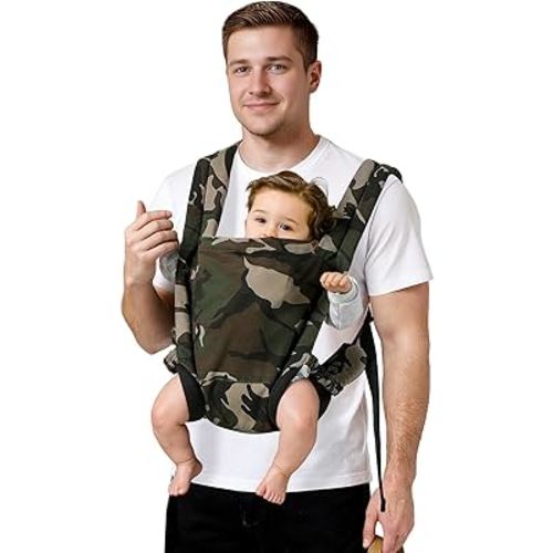 Baby Carrier for Dad (7-30lbs)-Military Stylish Infant Holder Carriers Newborn to Toddler, Men Baby Carrier with Windproof Cap, One Size Fits All, Camouflage