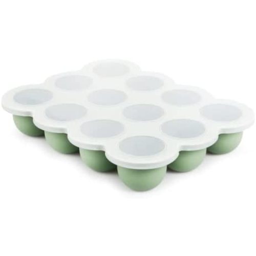 Btrfe Baby Food Storage Container, 12 Portions Silicone Baby Food Freezer Tray with Lid, Perfect for Homemade Baby Food Vegetable & Fruit Purees and Breast Milk (Loden Frost Green)