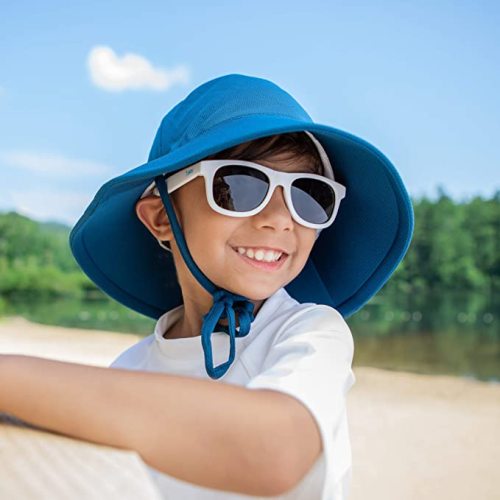 i play. by green sprouts Baby Breathable Swim & Sun Bucket Hat - 0-6 Months - Navy