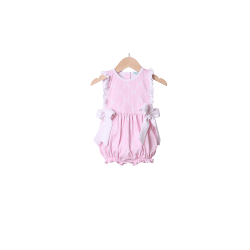 Pink Trellis Bow Knit Bubble