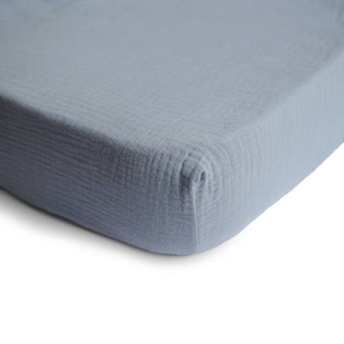 Mushie Extra Soft Muslin Crib Fitted Sheet - Tradewinds