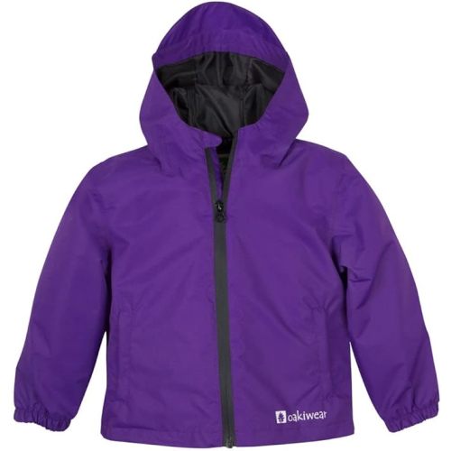 OAKI Rain Wind Shell Jacket for Kids/Toddlers, Waterproof, Breathable, Lightweight with Hood - 4-5 - Galaxy Purple