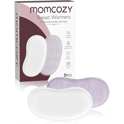 Momcozy Instant Heat Breast Heating Pads, Breast Warmers Easy Release for Soothing Warmth, Lasting Heat Relief for Clogged Milk Ducts, Improve Milk Flow, 8 PCS