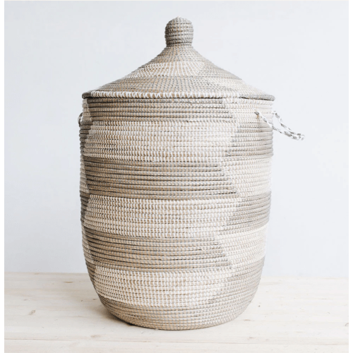 Rosa Laundry Clothes Hamper - Silver Herringbone - Large