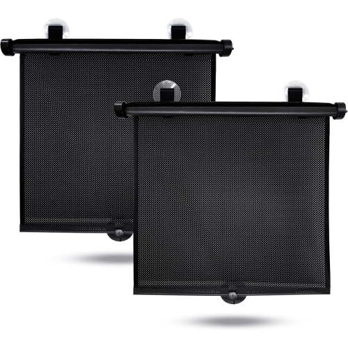 EcoNour Car Window Shades for Baby, 2 pack – Side Window Sunshade with Suction Cups & Clips, Baby Car Accessories, 15" x 17"