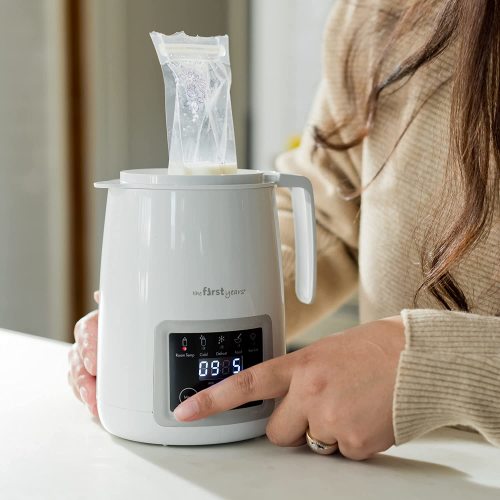 The First Years Gentle Warmth Digital Bottle Warmer for Breast Milk Formula Baby Food, White , 3 Piece Set