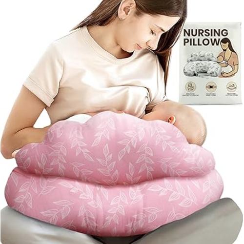 PILLANI Nursing Pillow, Plus Size Breastfeeding Pillows for Enhanced Safety & Comfort for Mom & Baby, Removable Cotton Cover, Adjustable Waist Strap, Breastfeeding Essentials, Baby Registry Search