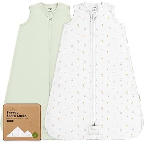 2-Pack Baby Sleep Sacks, Zipper Wearable Blanket - 0.5TOG Organic Cotton,Lightweight,Soft Cozy Toddler Sleeping Sack 6-12 months,Easy to Wear Large Newborn Transition Swaddles Sleepsacks (Wildflowers)