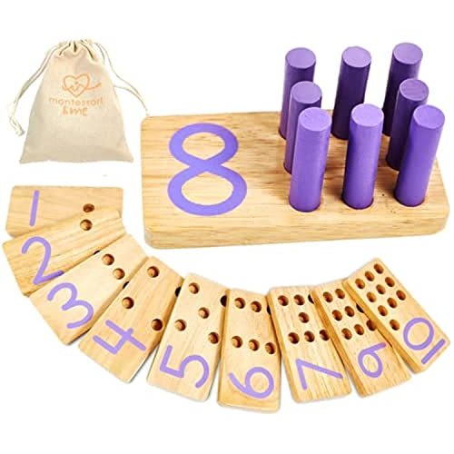 Counting Peg Board | Montessori Math and Numbers for Kids | Wooden Math Manipulatives Materials
