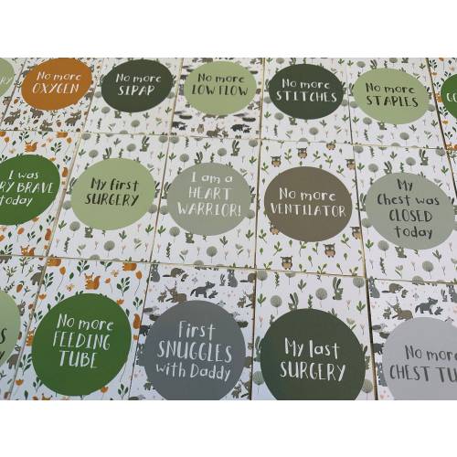 Congenital Heart Disease Woodland Milestone Cards - CHD Heart Warrior Journey