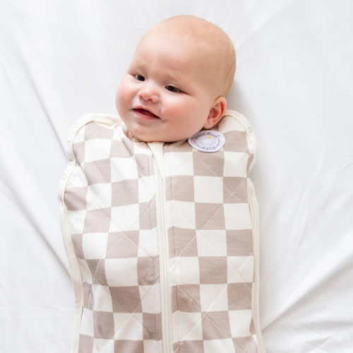 Bamboo Classic Swaddle (Non-weighted) - Oat Latte Checkerboard