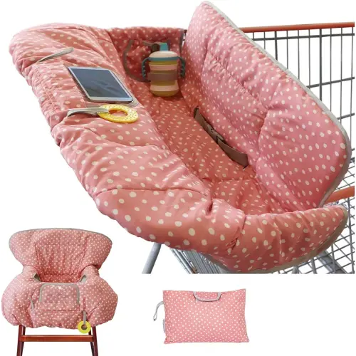 Suessie Shopping Cart Cover and High Chair Cover, Pink Dots