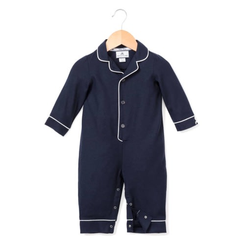 Contrast-Piping Collared Coverall, Size 6-12 Months