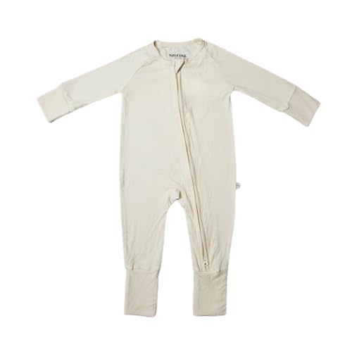 Nesting Club Ribbed Bamboo Baby Romper, Ribbed Bamboo Baby Pajamas & Loungewear–Newborn- 12-Months Gender Neutral Essentials