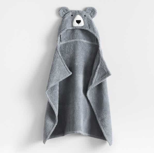 Bear Smoke Blue 100% Organic Cotton Hooded Baby Towel