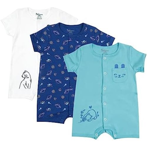 Baby Infant Boys Short Sleeve Rompers Jumpsuits Cotton Summer Clothes for Toddler