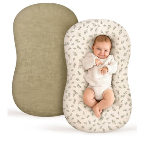 Termichy Baby Lounger Covers for Newborns: Muslin Lounger Pillow Covers Fit for Snuggle Me for Cozy Naps at Home or On The Go – Must Have Baby Nest Lounger Sheets for Toddler Girl Boy 0-12 Months