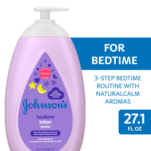 Johnson's Moisturizing Bedtime Baby Lotion, Paraben-Free, 27.1 fl. oz