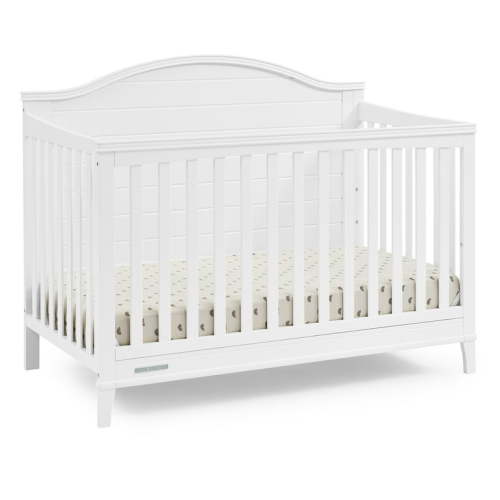 Delta Children Phoebe 6-in-1 Convertible Crib - Greenguard Gold Certified, Bianca White
