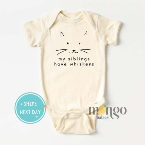 My Siblings Have Whiskers Onesies® Brand Cat Baby Shirt Cute Baby Shower Gift Funny Baby Shirt Pregnancy Announcement Kids Tshirt 1197