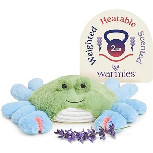 warmies Microwavable & Weighted Stuffed Animals, Blue Crab - Heated Stuffed Animal Plushie for Warmth & Comfort - Cute Soft Plush Toys for Adults & Children (Boys, Girls, Babies & Toddlers)