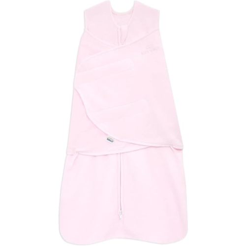 HALO Micro-Fleece Sleepsack Swaddle, 3-Way Adjustable Wearable Blanket, TOG 3.0, Soft Pink, Newborn, 0-3 Months