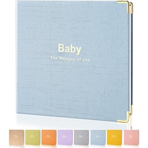 Baby book Baby Memory Book for baby boys and girls First 5 years baby book keepsake baby books (Icing blue)