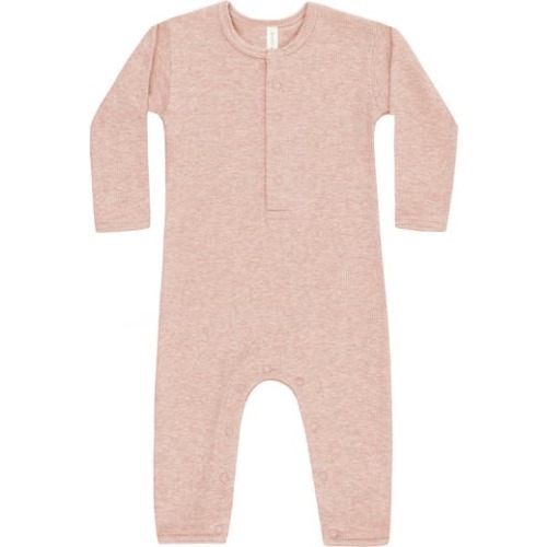 Rib Stretch Organic Cotton Blend Romper, 0-3M