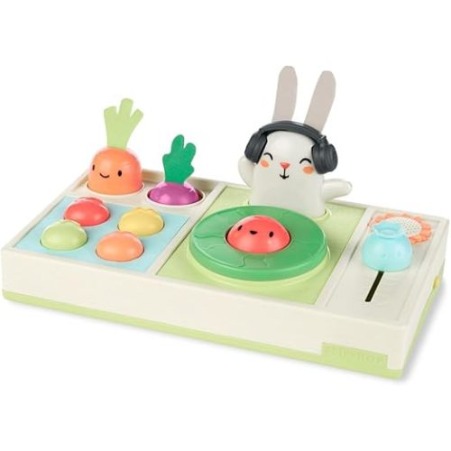 Skip Hop Baby Musical DJ Set Toy with Lights, Songs, Sound Effects, and Soft Textures, Farmstand Let The Beet Drop DJ Set