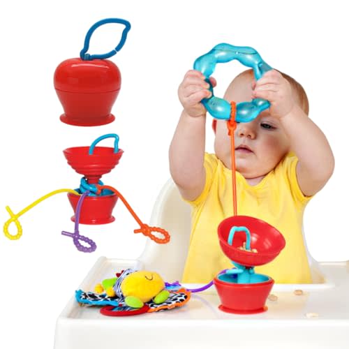 NARRIO Toddler Travel Toys for 1 Year Old Boy Girl Gifts, Sensory Food  Silicone Pull String Activity Montessori Baby Toys 6-12-18 Months, First  One