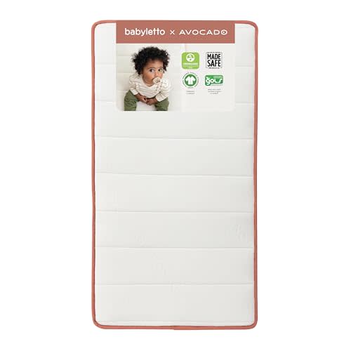 babyletto Avocado Baby Crib Mattress - GOTS, Made Safe, GREENGUARD Gold Certified - Dual Sided Infant & Toddler Mattress - Flippable & Breathable - 52 x 28.25 x 5.5 Inches for Standard Size Crib