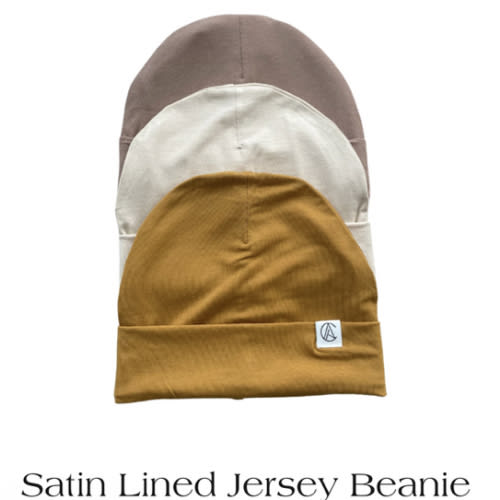 Satin Lined Jersey Beanie-Light Cocoa – Aarin & Co.