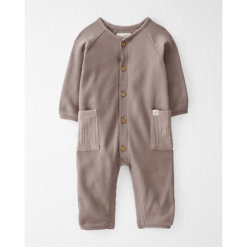 Baby Organic Cotton Waffle Knit Button-Down Jumpsuit - Little Planet | Carter's