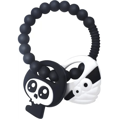 Mummy Teether and Cute Grim Reaper Ring Teether Halloween Activities Designed with a Bumpy Ring for Soothing and Ease of Grabbing