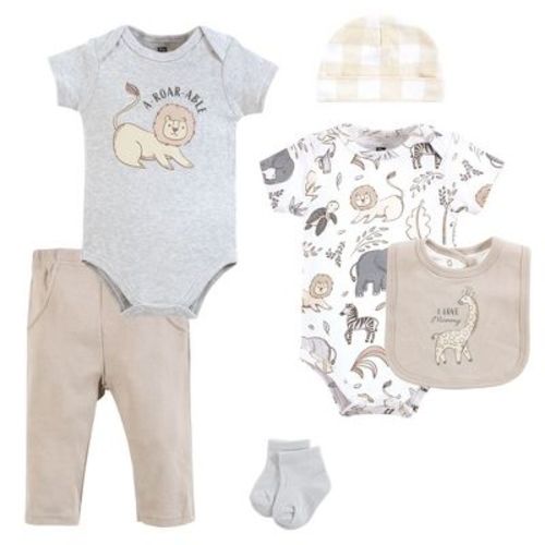 Hudson Baby Cotton Layette Set, Neutral Safari, 6-9 Months