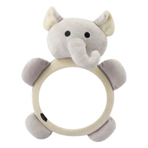 Qaailabf Infant Stroller Rearview Mirror with Cute Bear Design, Soft Fluff Fabric, Sensory Development Features, Easy Hook for Infant Beds, Car Seats & Child Road Trips, 28x21cm