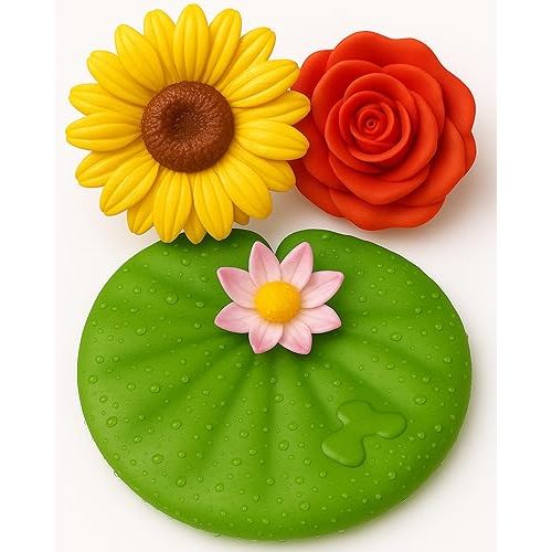 SplashEZ Mold Free Bath Toys for Kids & Toddlers | No Hole Baby Bath Toys | No Mold Floating Flowers for Bathtub Water Pool Shower Infants Babies Ages 0 1 3 6 12 18 Months | 3 pcs Lily Sunflower Rose