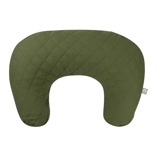 Boppy Nursing Pillow with Luxe Fabric Cover, Quilted Moss, Larger, More Supportive Pillow for Breastfeeding and Bottle Feeding; Firmer and Higher Than Original, w/Premium Cover; JPMA Certified