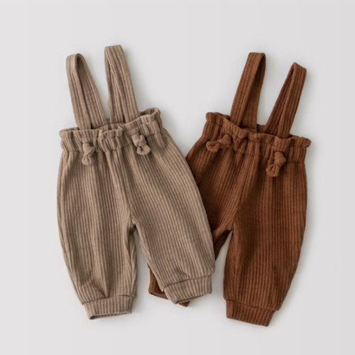 Baby Corduroy Solid Color Retro Style Overalls