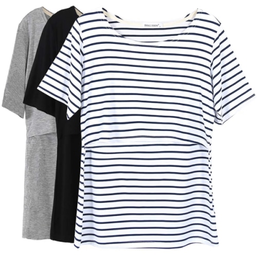 Smallshow Women's Maternity Nursing Tops Short Sleeve Breastfeeding Clothes