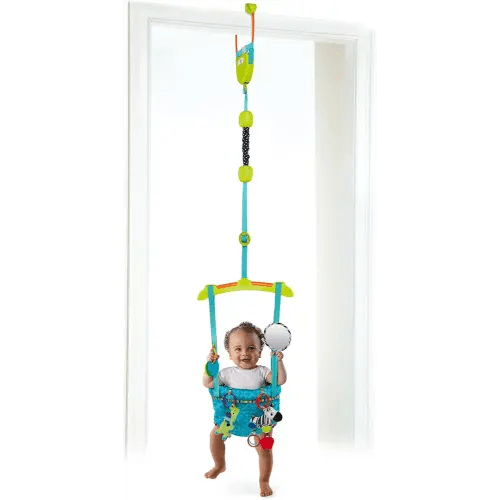Bright Starts Bounce 'n Spring Deluxe Door Jumper for Baby with Adjustable Strap, 6 Months and Up, Max Weight 26 lbs