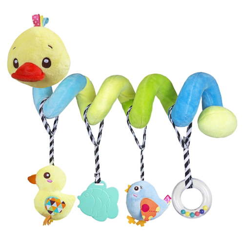 Caterbee Baby Car Seat Toy with Squeak for Boy or Girl for travel 0 Months up