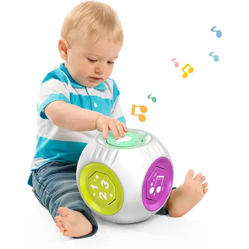 Talkfun Bilingual Musical Learning Cube Toddler Toys Age 1-2, English Spanish Educational Toy for 1+ Yr 9-12 18 Month Development, First Christmas 1st Birthday Gifts for One Year Old Boy Girl